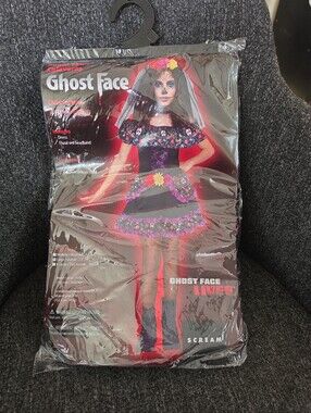 NIP Fun World Ghost Face Girls L(12-14) Sugar Skull Halloween Costume Scream